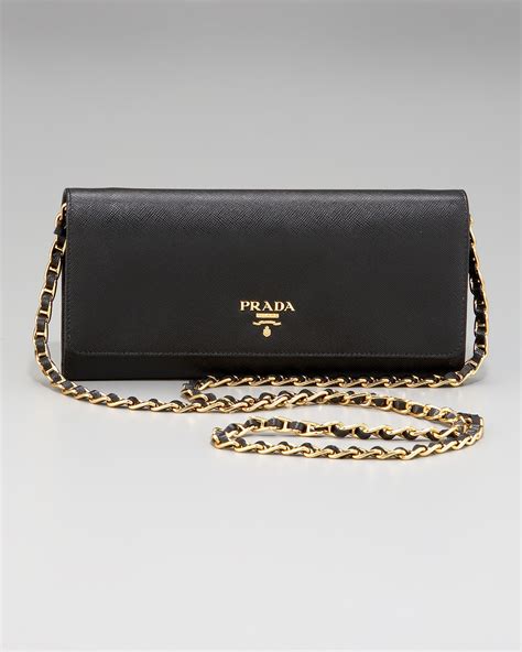 prada black quilted wallet chain bag|prada small wallet price.